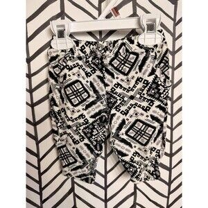 Sweet Vintage Black White Purple Lightweight Capri Pants Baby Girls 12M 2045